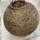 Suspension ball fixture vintage rattan-style twine