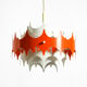 Beautiful small original 1960s Space Age metal pendant lamp by Doria