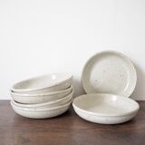 Set of 6 plates caps in pyrite sandstone Sandstone of the Marais