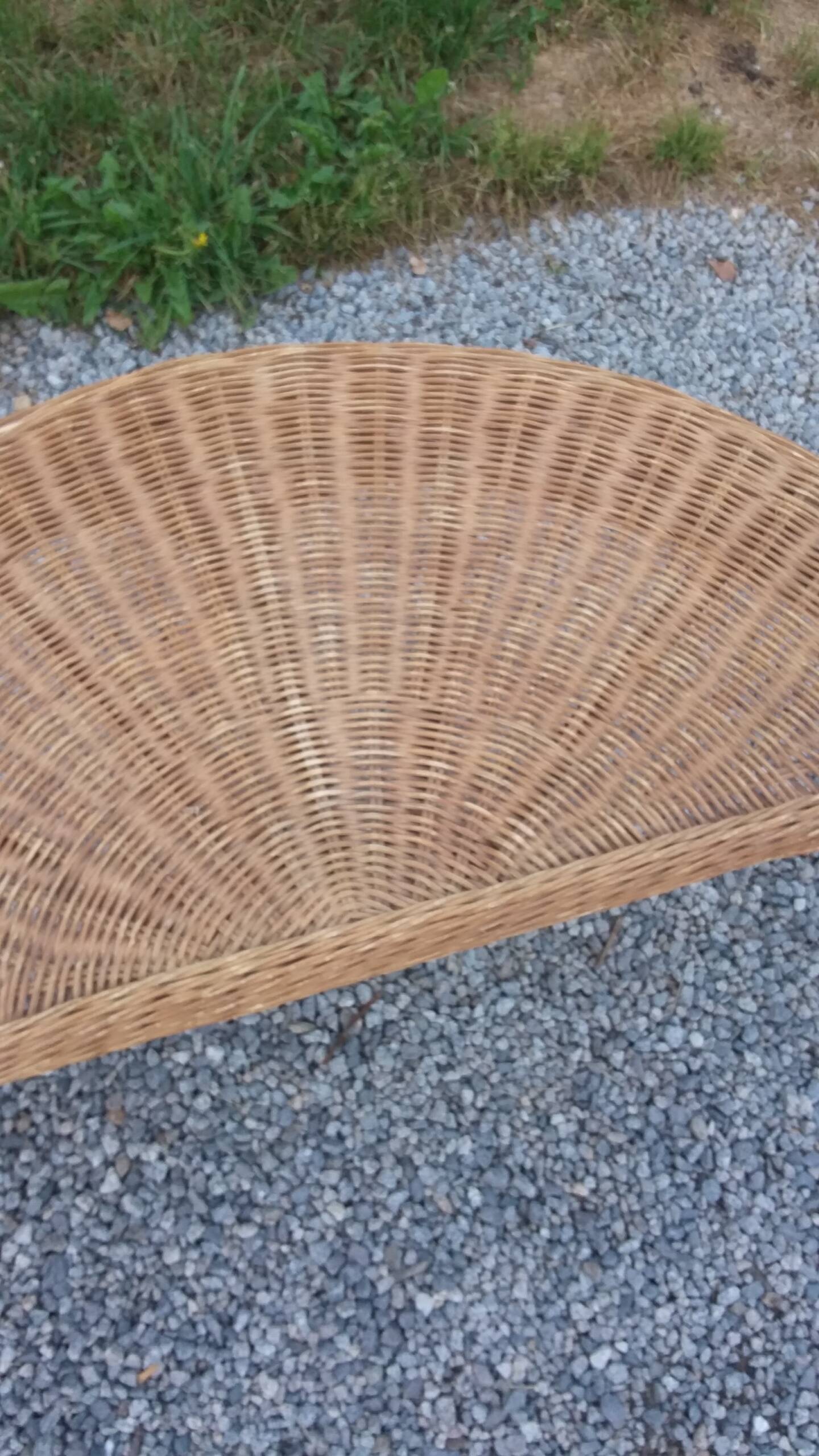 Rattan armchair and rattan coffee table from the 70s
