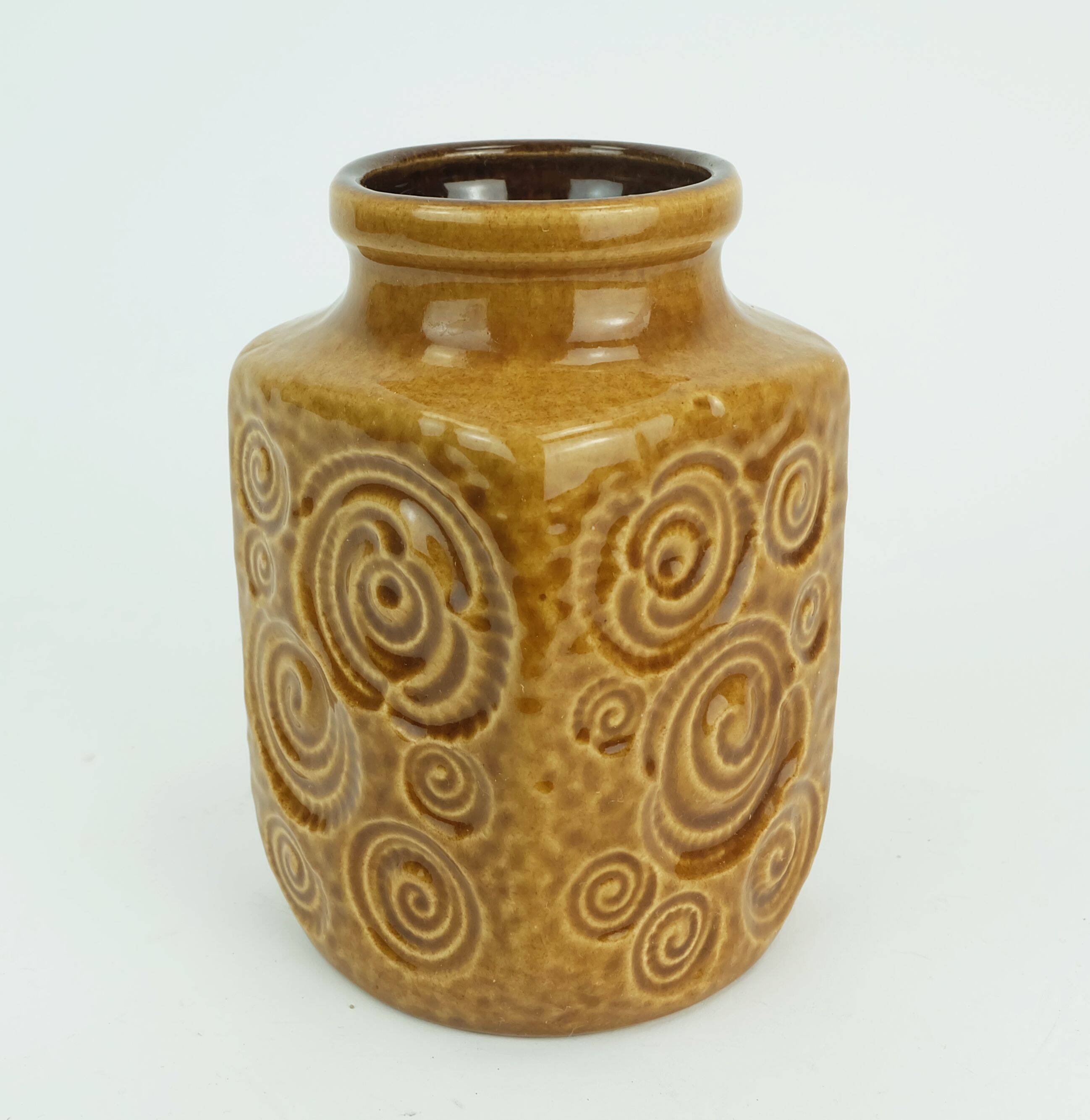 scheurich mid century VASE 1960s decor jura ochre glaze model 282-16