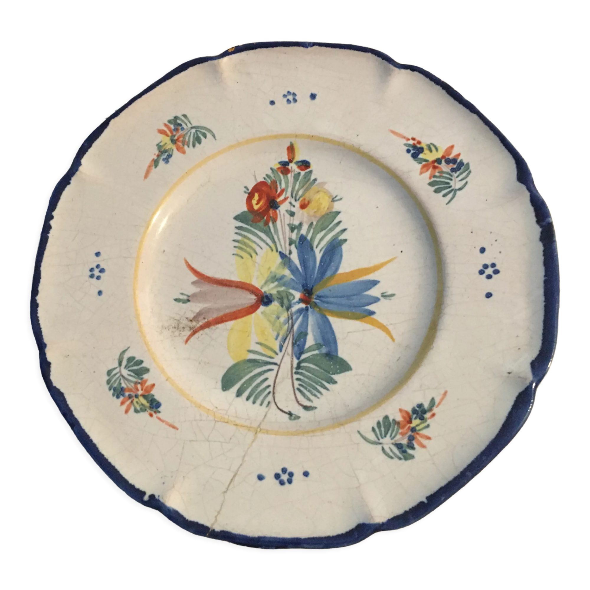 Earthenware plate by Antoine Montagnon Nevers