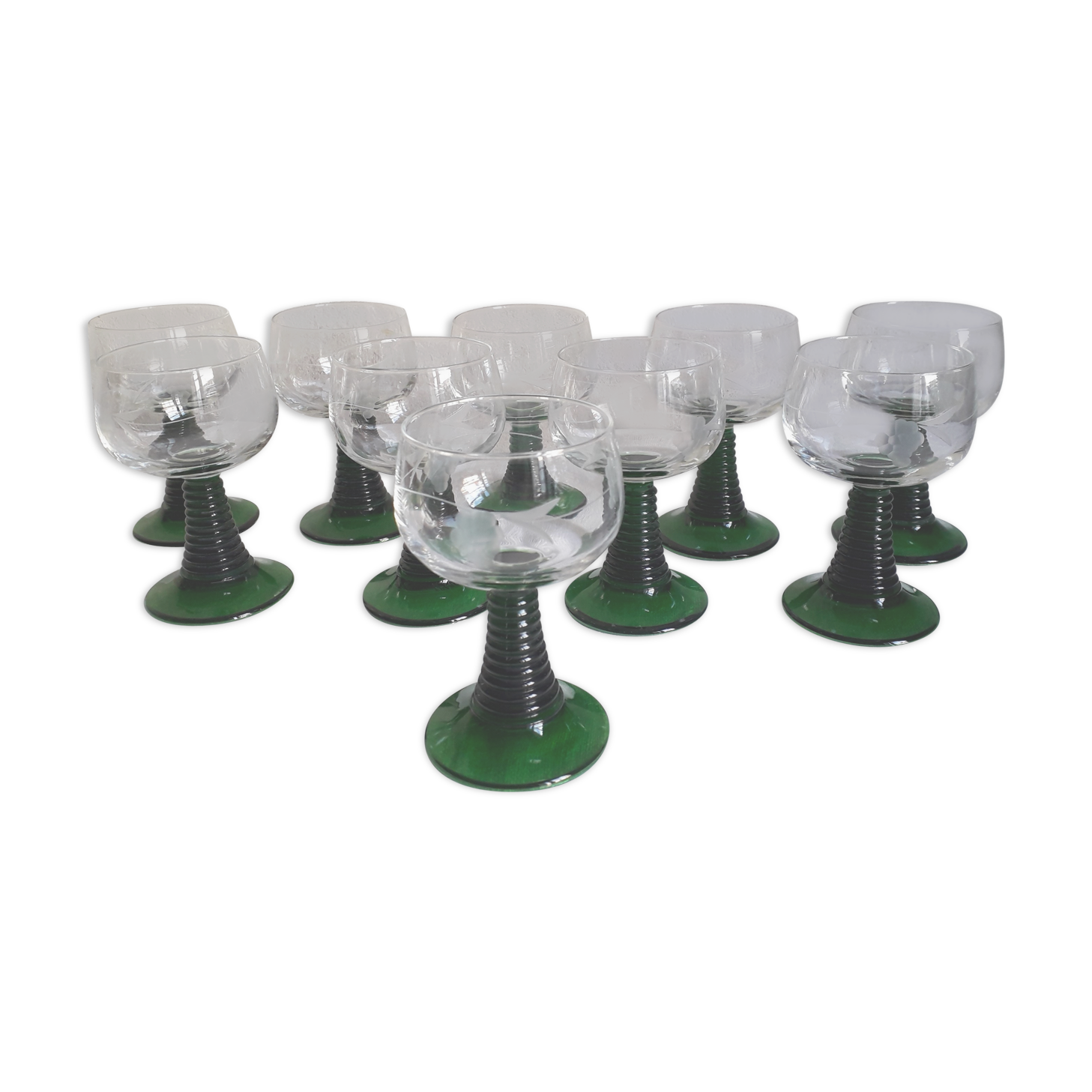 Lot de 10 verres à vin blanc d'Alsace