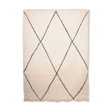 Tapis berbere beni ouarain avec losanges noirs 220 x 164 cm