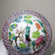 Large covered vase in Chinese porcelain, floral famille rose decoration.