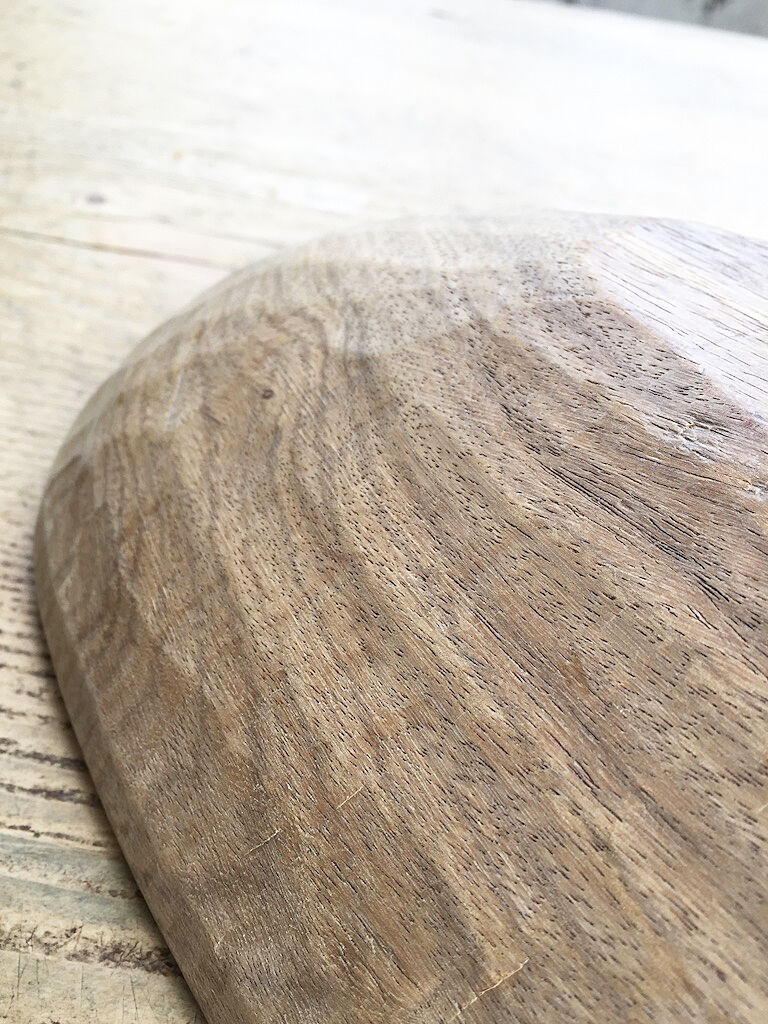 Brutalistic oval wood dish
