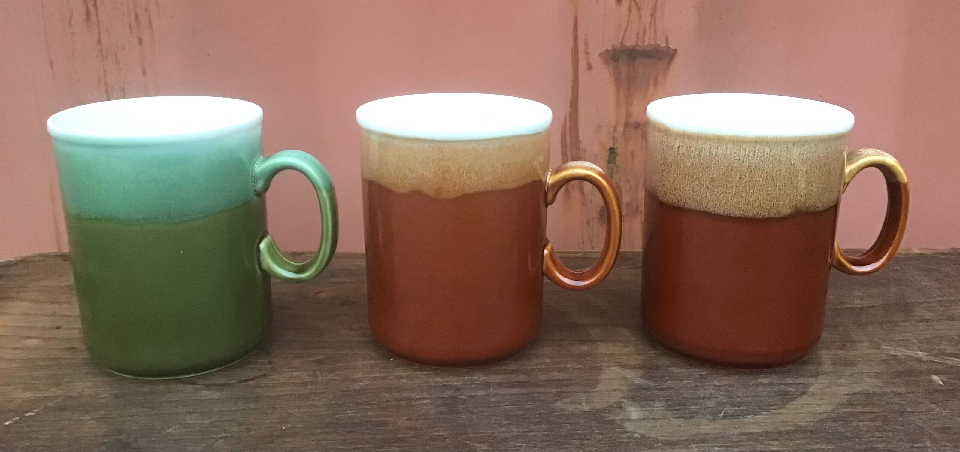 3 English Staffordshire Kiln Craft mugs