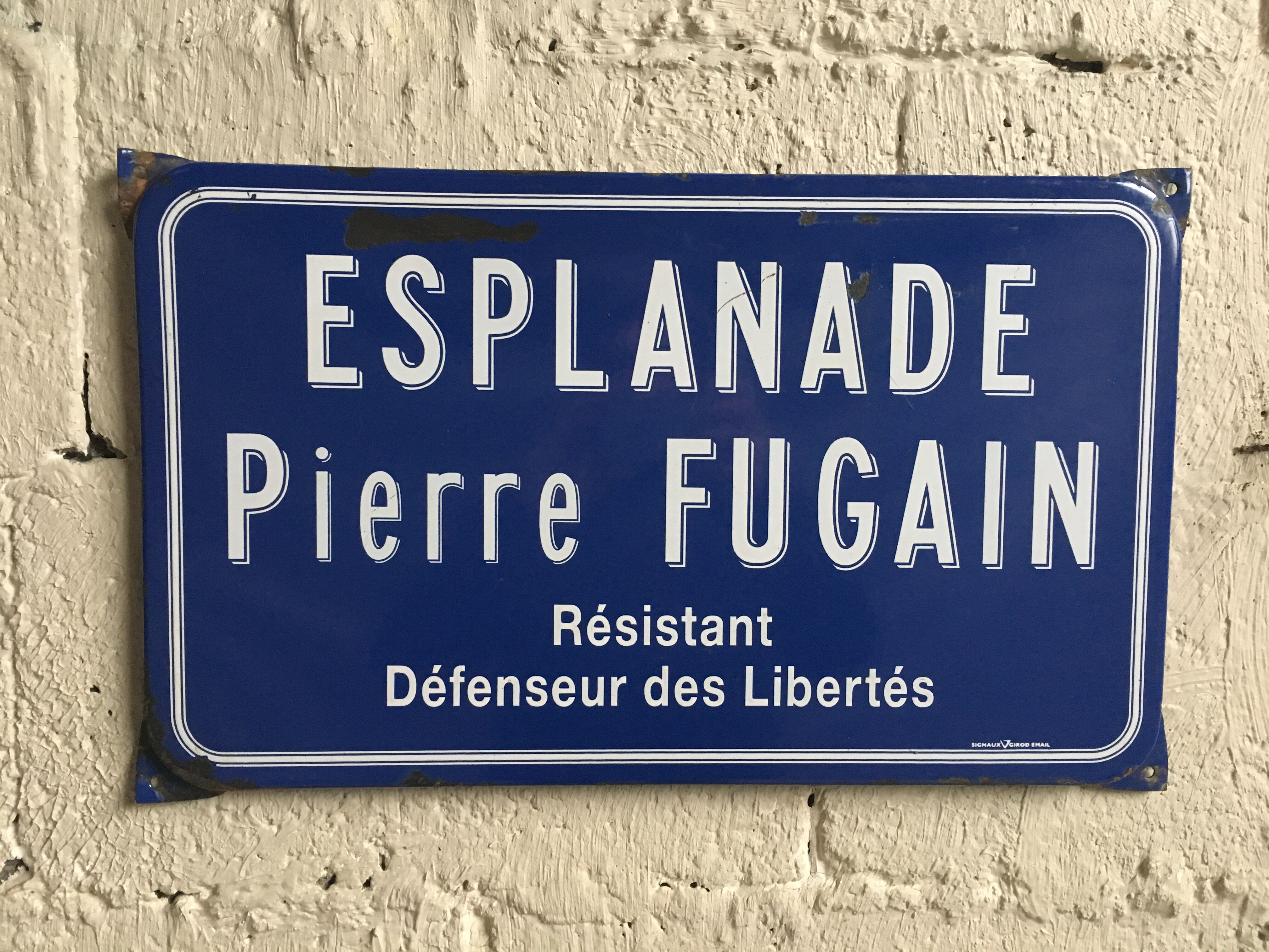 Enamelled old street sign