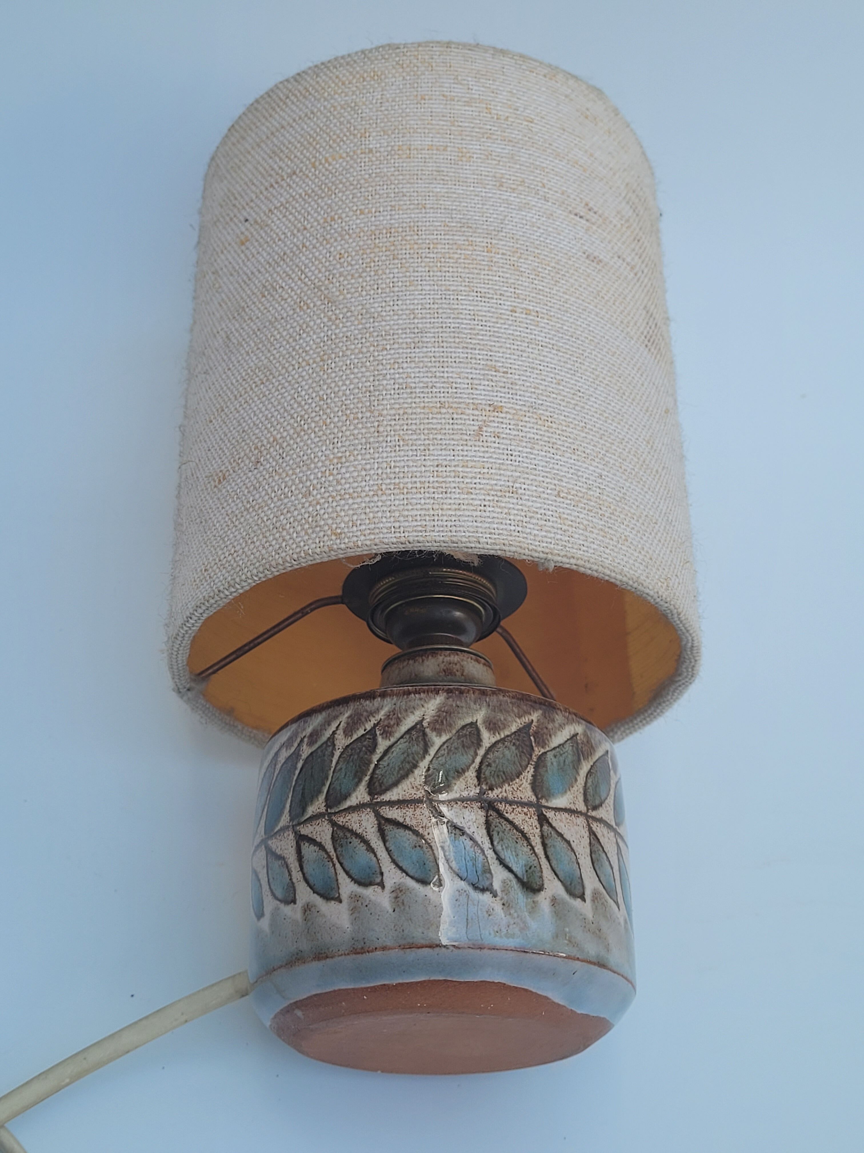 Small ceramic table lamp Vallauris signed YC Yves Clément