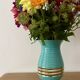 Vintage Art Deco vase in blue and gold ceramic