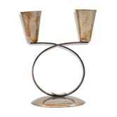 Bougeoir danois vintage métal argenté