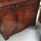 English showcase, two bodies, solid mahogany an of the 50s