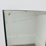 Beveled mirror on oak stand 40s