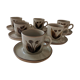 Set de 6 grandes tasses en grès de l'Arnon vintage