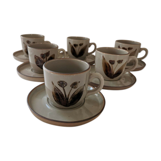 Set of 6 large sandstone cups from the vintage Arnon