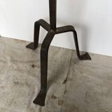 Brutalist wrought iron floor lamp, circa 1960