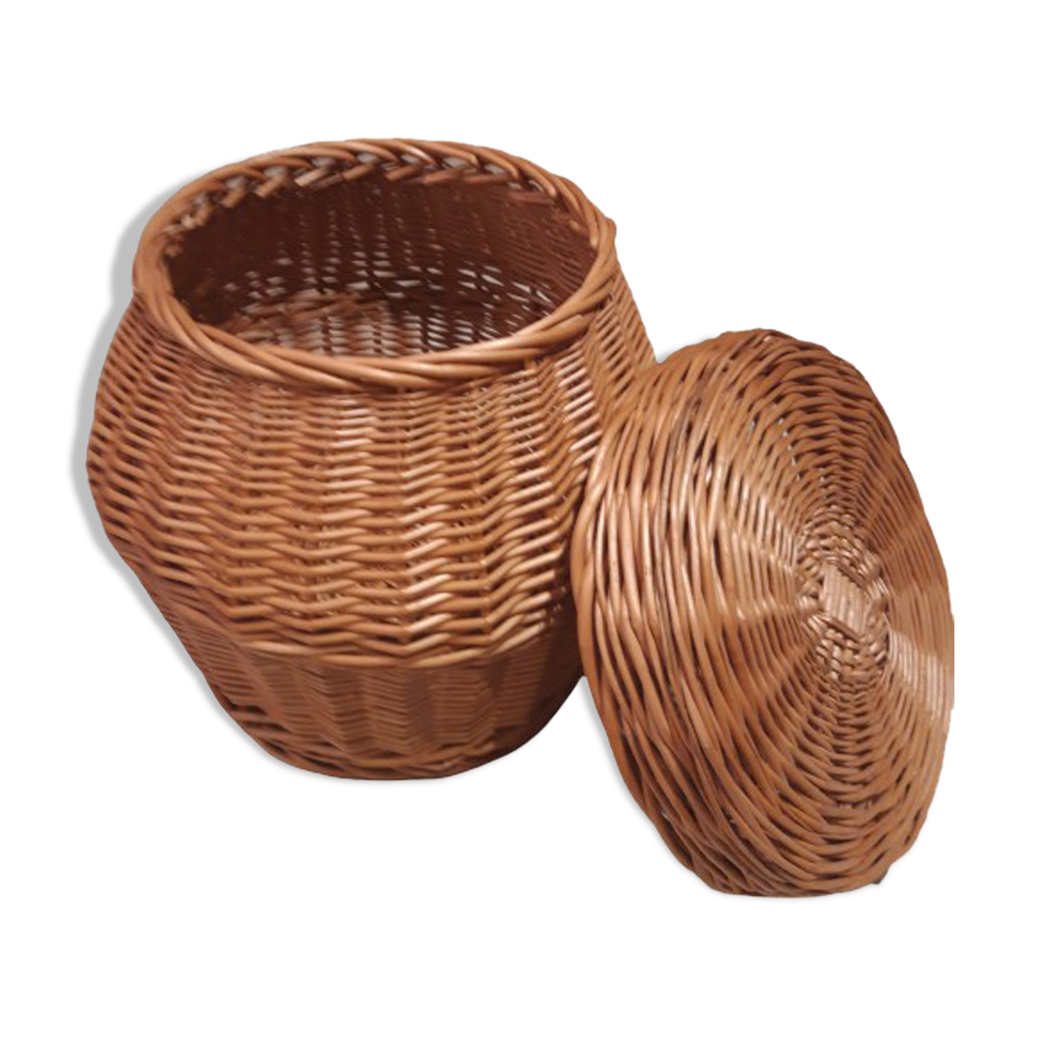 Wicker pouf box