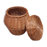Wicker pouf box