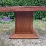 Art Deco dining table in wood and red Formica