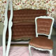 Upholstered double bed and 1 chair