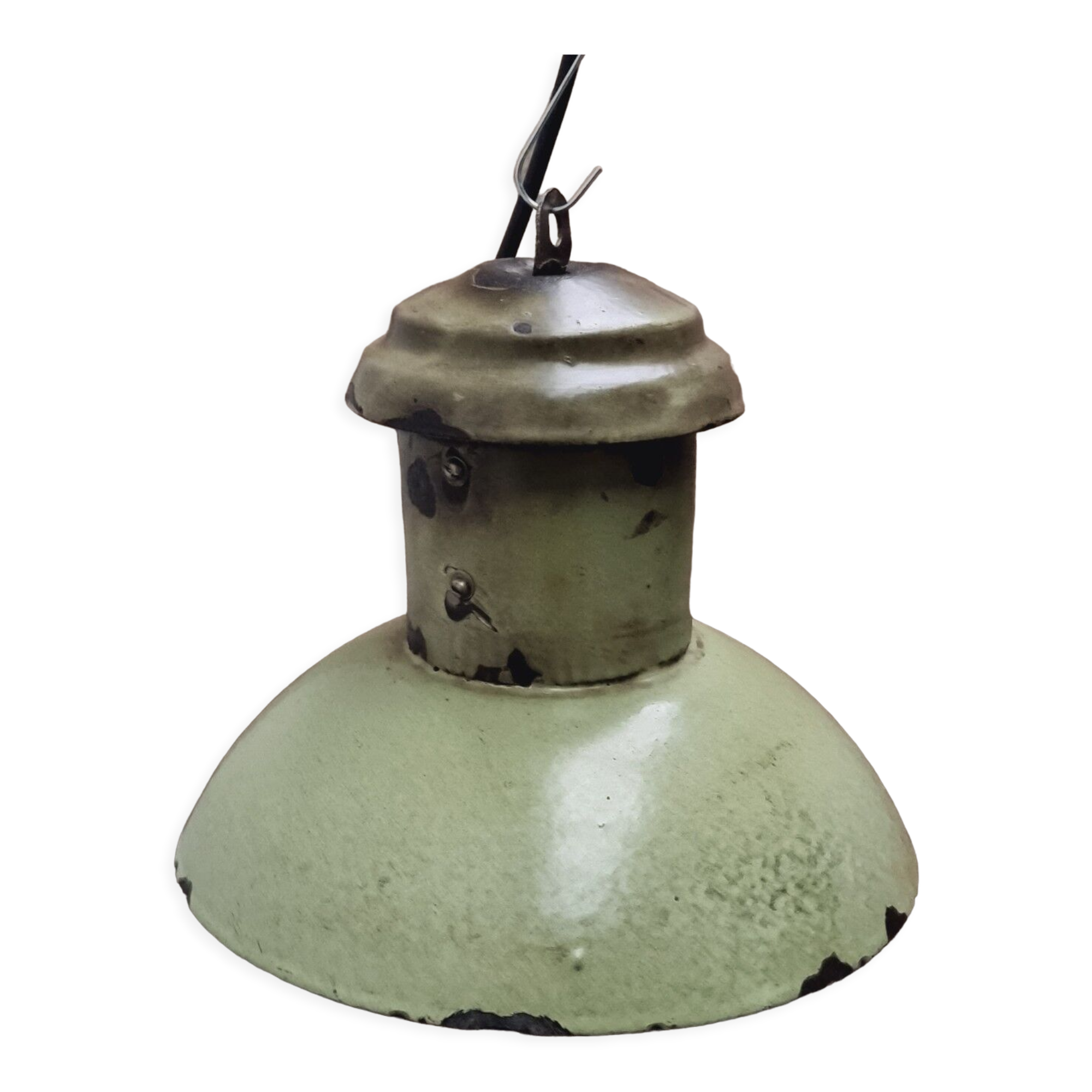 Old street lamp soft green enamel hanging lamp