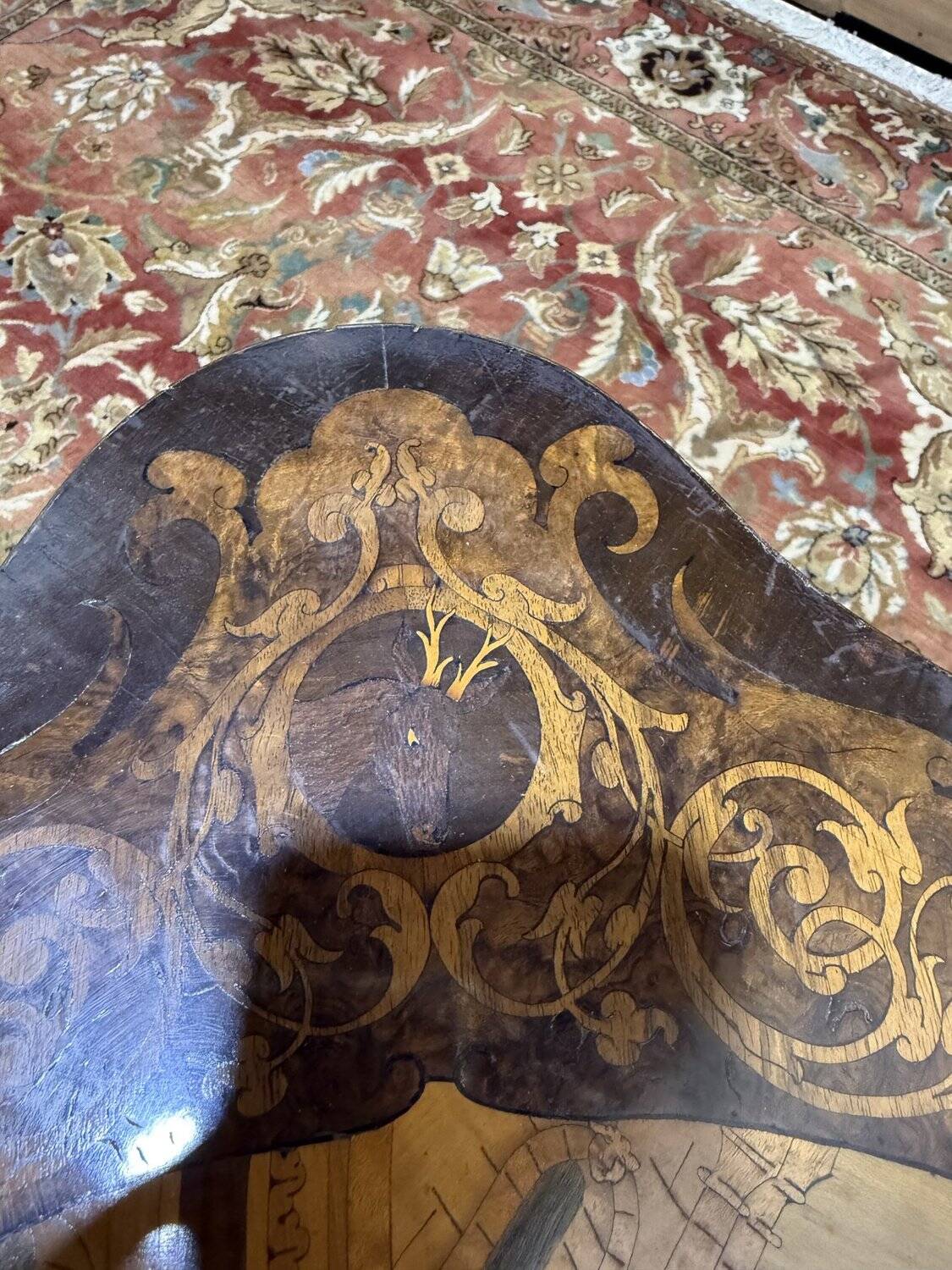 Louis XV style side table in marquetry
