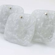 Up to 4 modern wall sconces Kalmar Vienna with frosted glass panels from the 1960s.