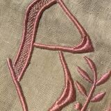 Sheet 2 places linen new embroidered BD pink dark beige canvas