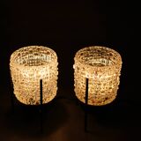 1970s Pair of Nightstands Glass Lamps , Germany