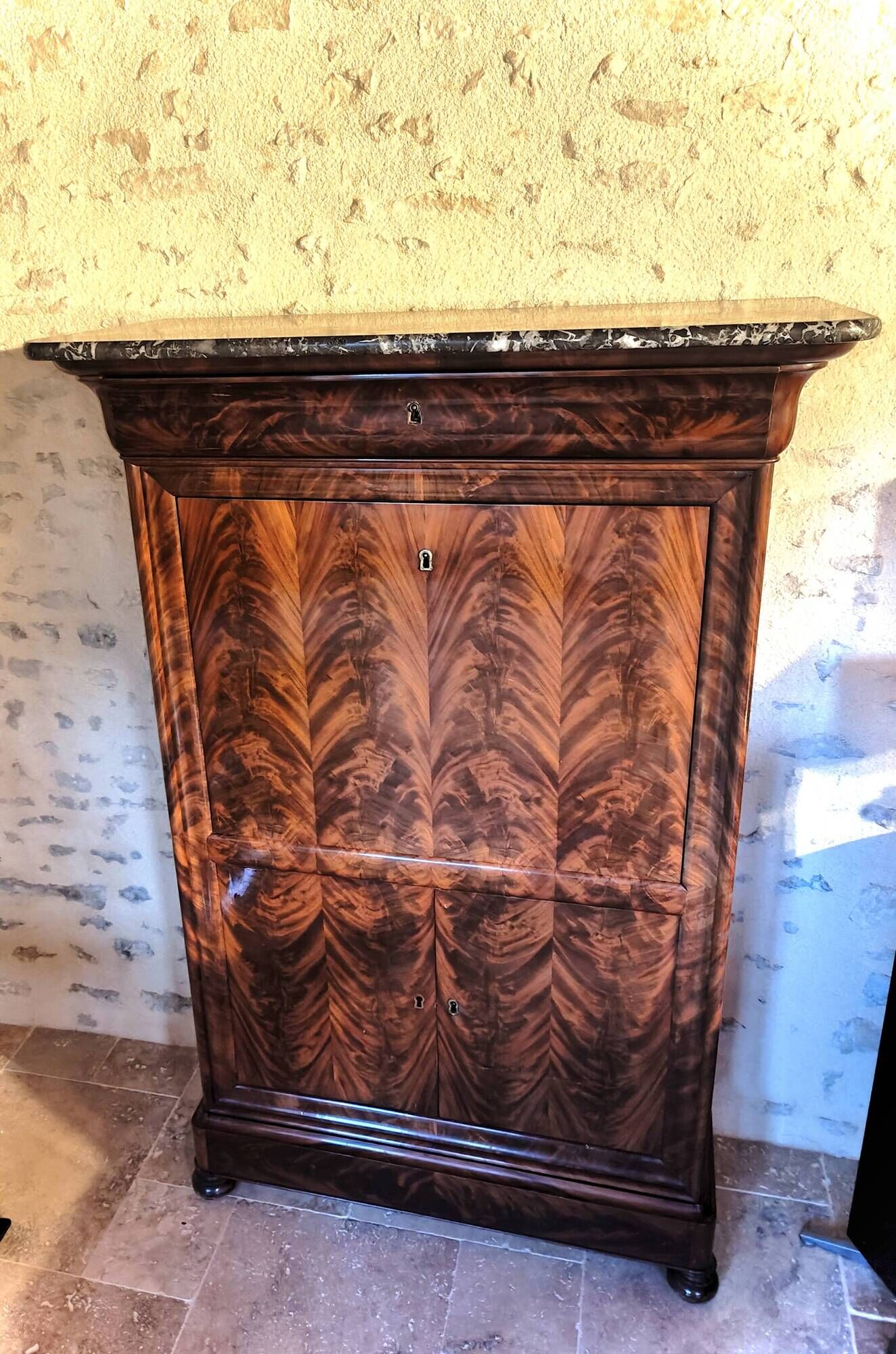 Folding secretary louis-philippe in mahogany