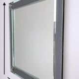 Miroir Fontana Arte avec cadre carré en métal et miroir, Italie, années 1960