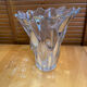 Vintage 1970s Moulded Glass Vase in Corolla Shape with Bubbles