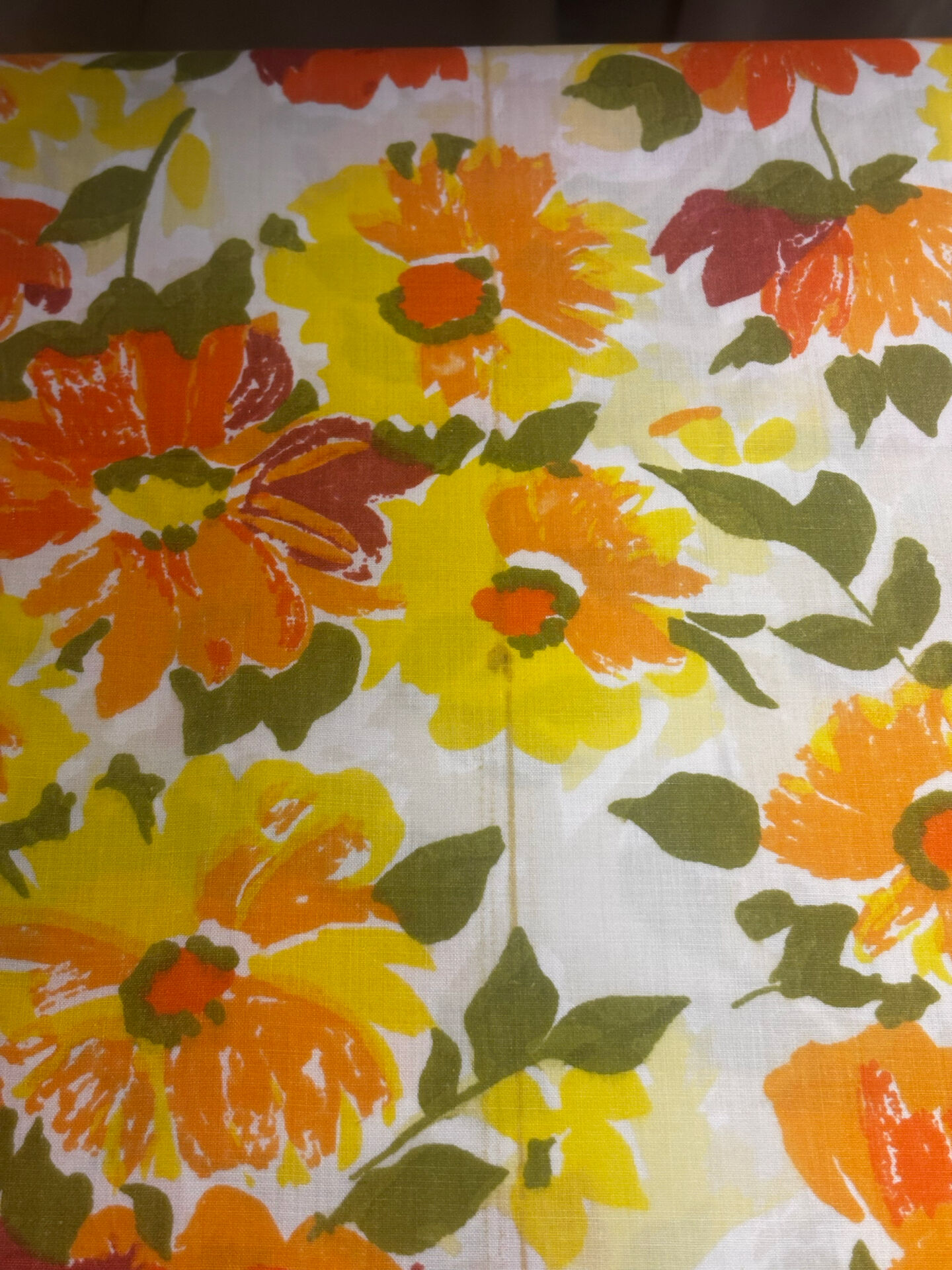 Superb vintage floral printed bolster cover from the seventies.