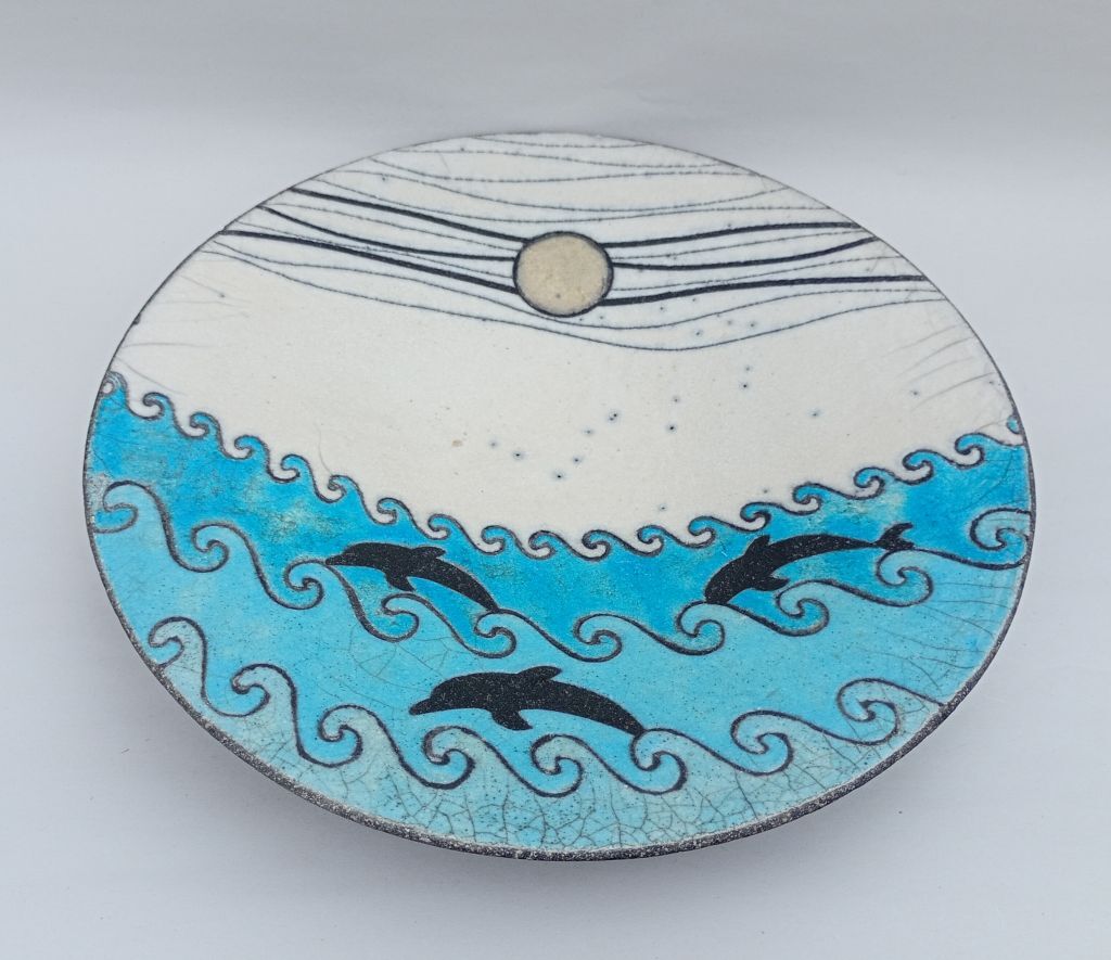 Vintage Italian Raku Ceramic Plate