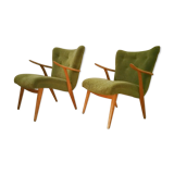 Pair of Wing chairs  Zig Zag scandinavian 50 60s