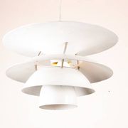 Danish brushed metal pendant light, Poulsen "Charlottenborg" model.