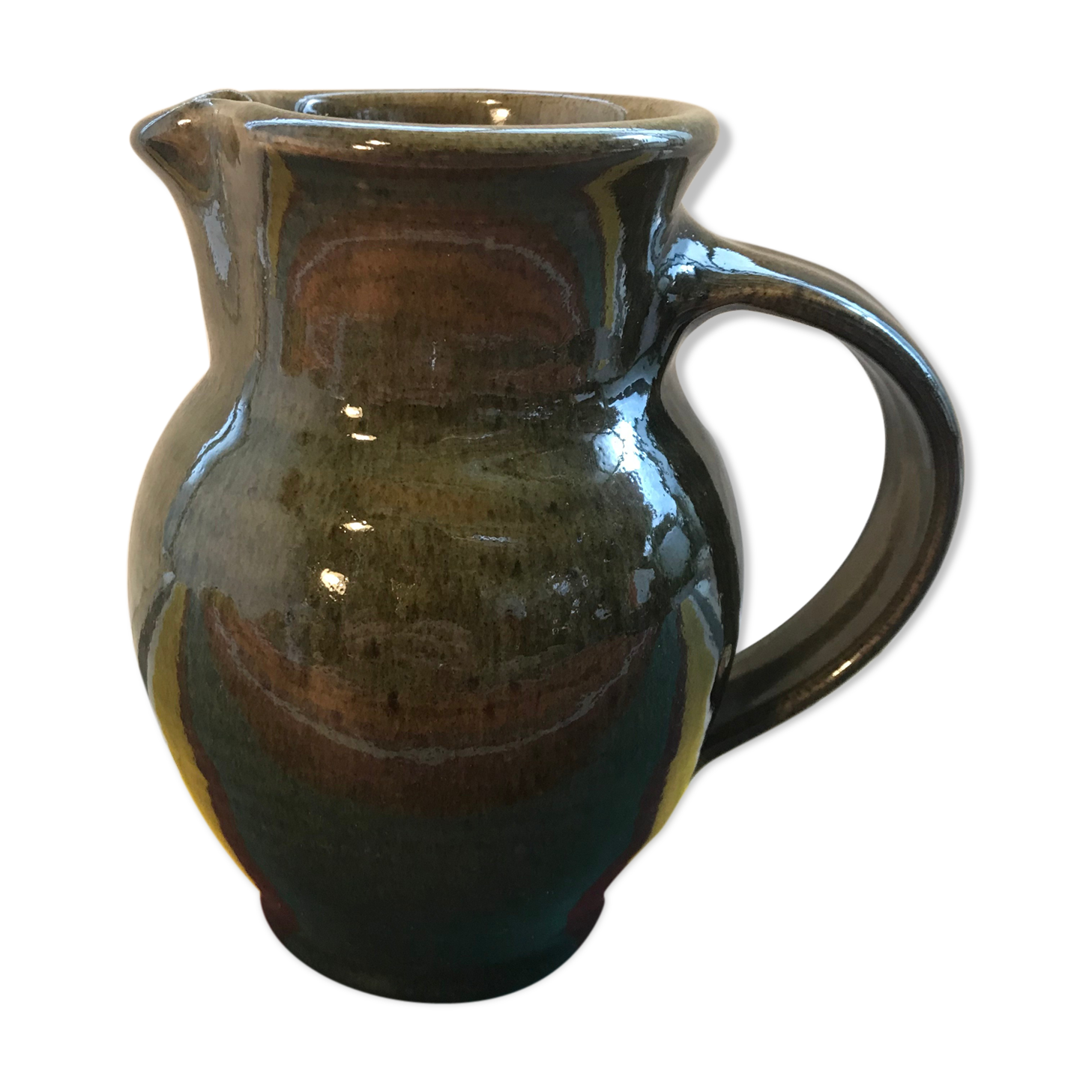 Former green enamelled sandstone pitcher