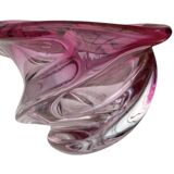 Vase Wave Val-Saint-Lambert ruby submerged design Delvenne 1950