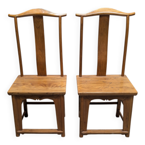 Paire de chaises chinoises - orme