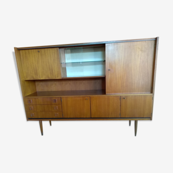 Meuble bar enfilade scandinave en teck vintage 1960