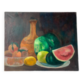 Huile sur toile nature morte