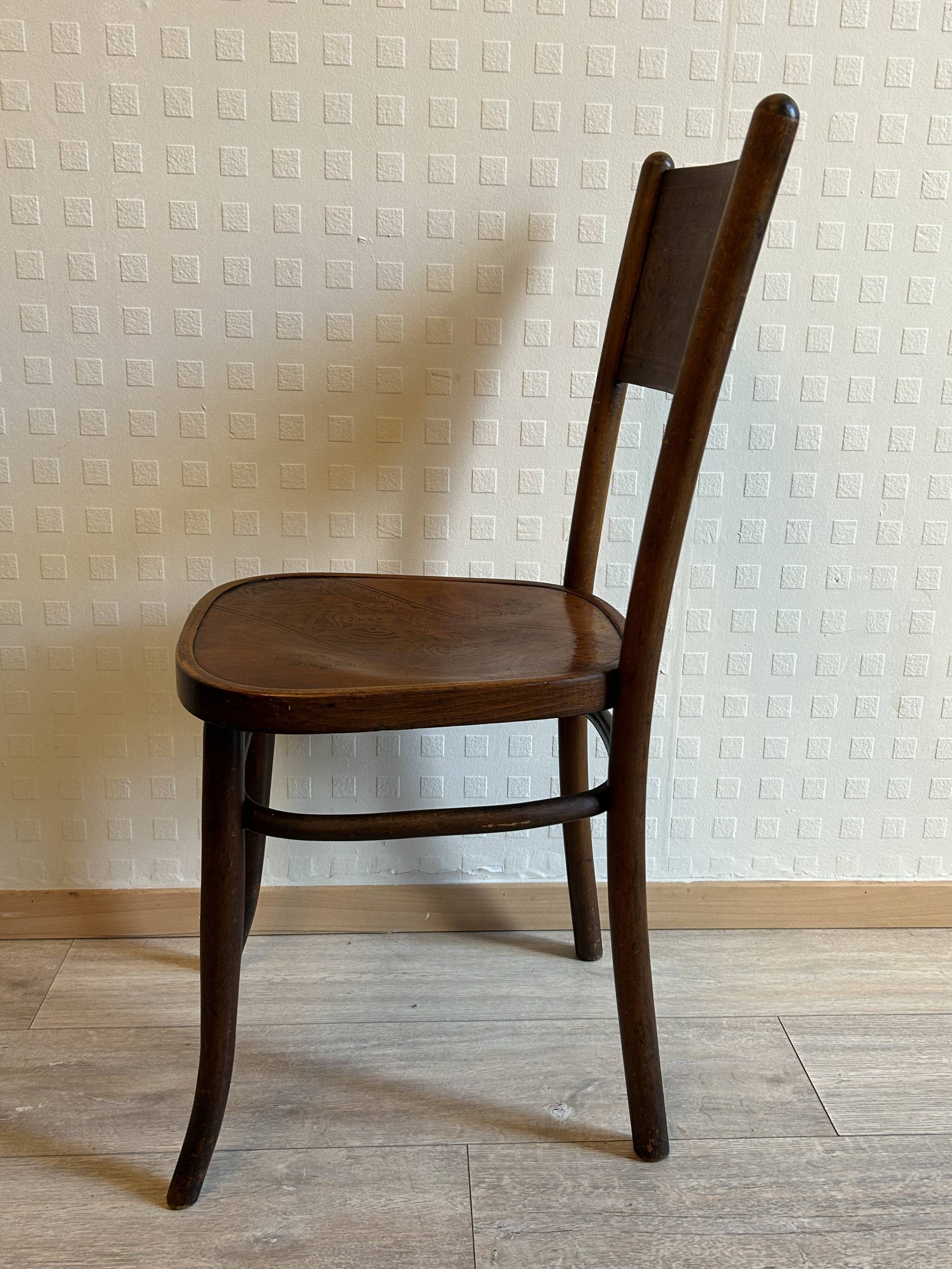 6 antique chairs Jacob & Josef Kohn – Vienna – Decorated bent wood – Style