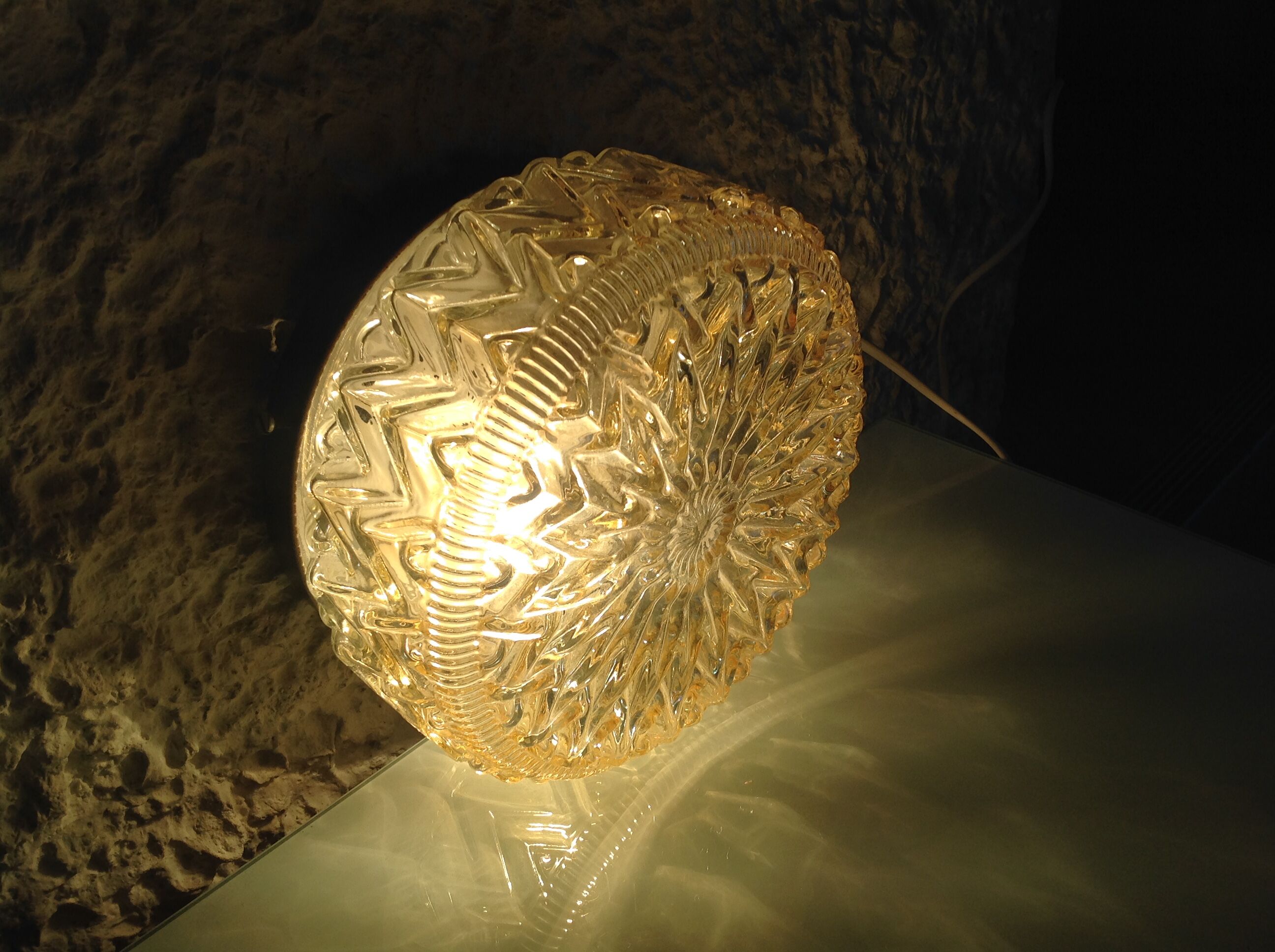Round ceiling light vintage glass