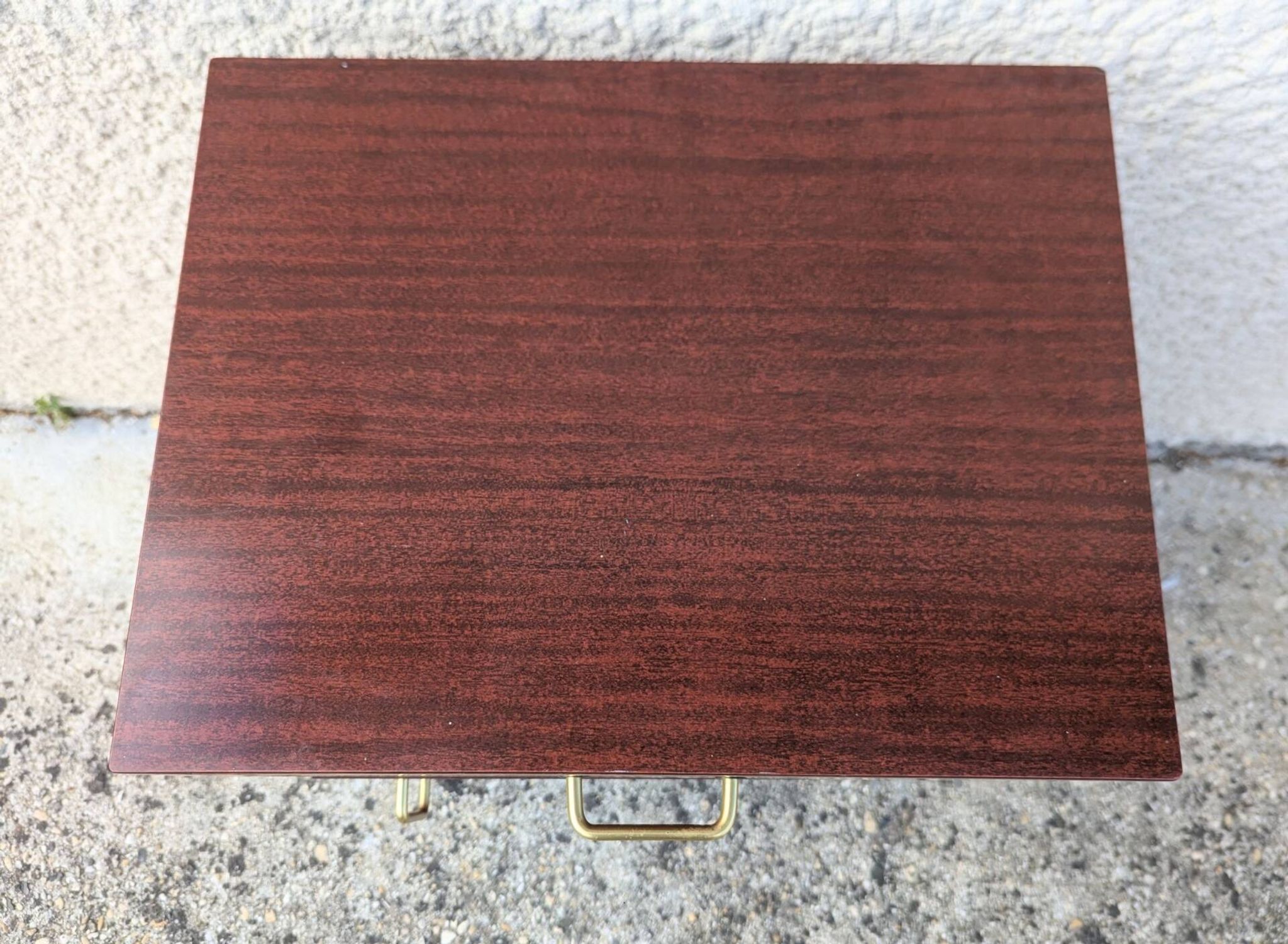 Vintage bedside table from the 50s and 60s with compass legs, Mid Century.
