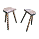 Duo half-moon tripod stools