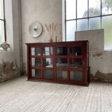 Mahogany sideboard with sliding glass doors