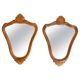 Pair of vintage Mid-Century decorative mirrors in a gold frame, Italy, 1960s.
