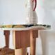 Tapered leg console table - bean-shaped canvas top