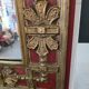 Palladio wall mirror, Italy, 1970 – Red decor and patinated gilding