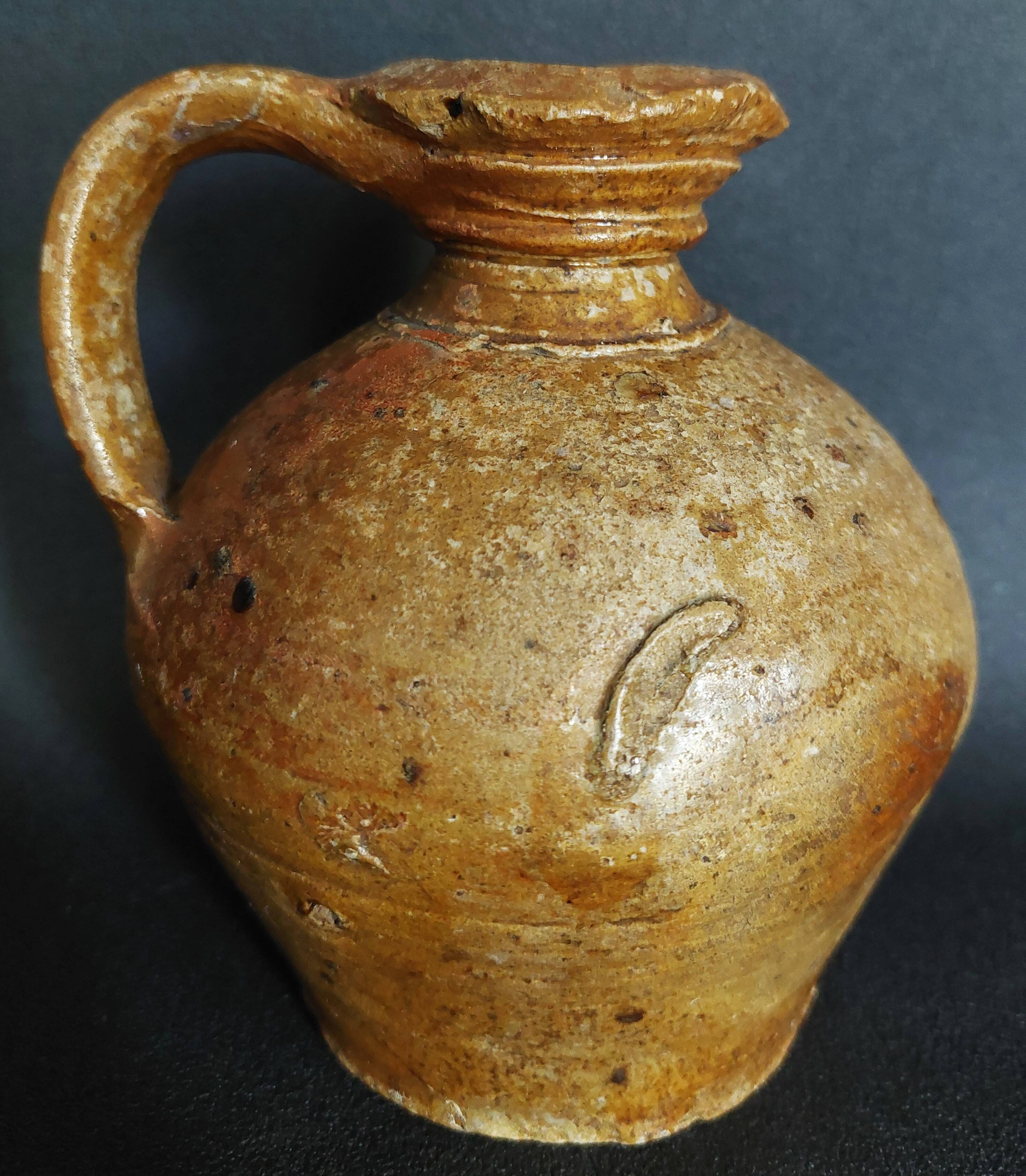 Stoneware pitcher/jug, late 19th/early 20th century, Puisaye